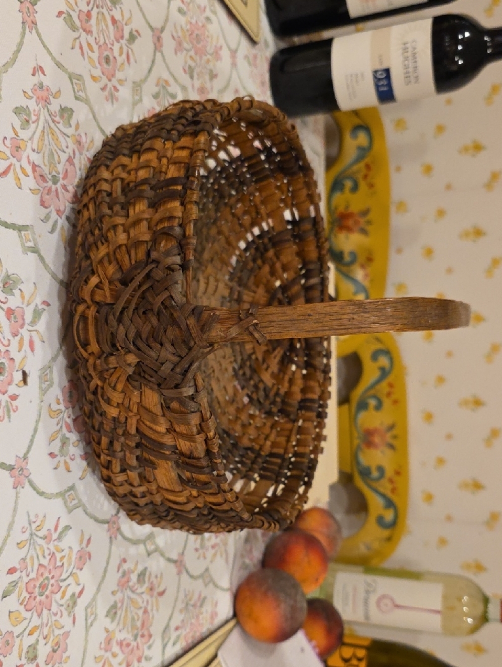 RARE American Primative handwoven Gods Eye Gathering Basket 10"x11"